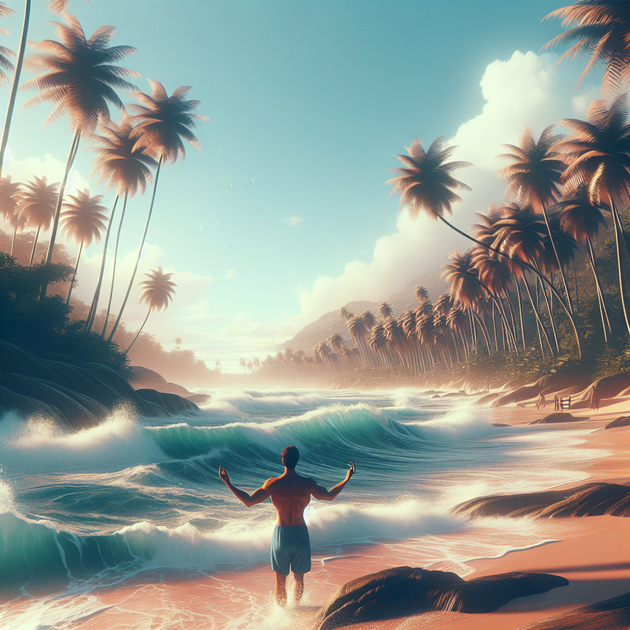 Areia branca e mar calmo no canto isolado de Itaúnas