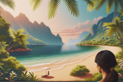 Canto silencioso com sombra natural e mar raso em Guriri