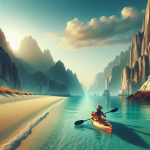 Praia vazia com acesso de canoa em ilha próxima de Vitória